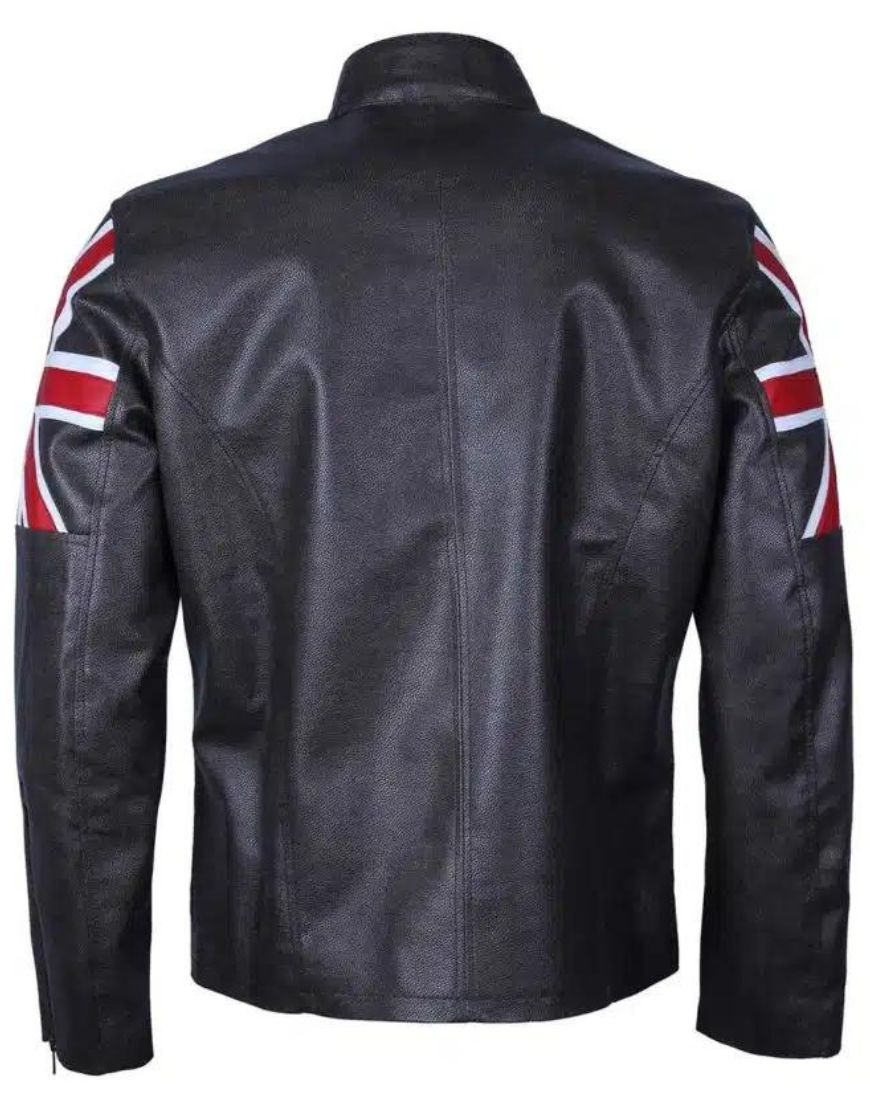 Men's UK USA Flag Leather Jacket
